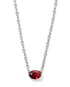 Cailin Silver Pendant Necklace in Red Crystal