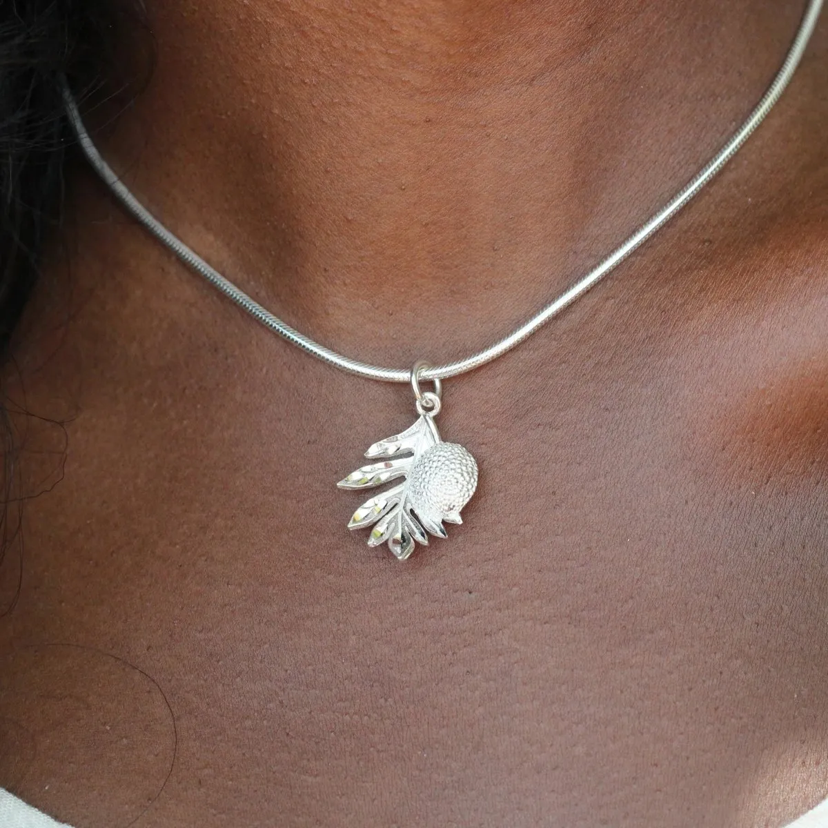 Caribbean Island Breadfruit Pendant with Chain