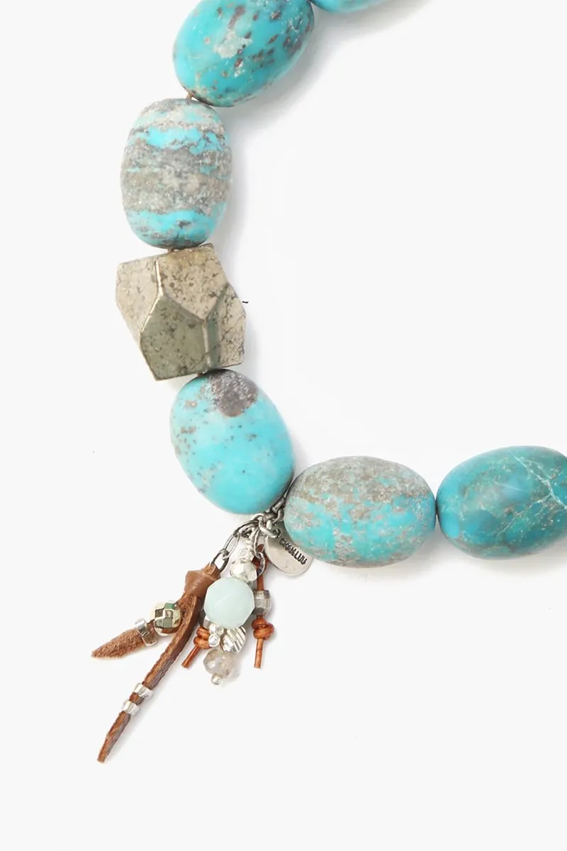 Chan Luu Turquoise Stone Pull-Tie Bracelet