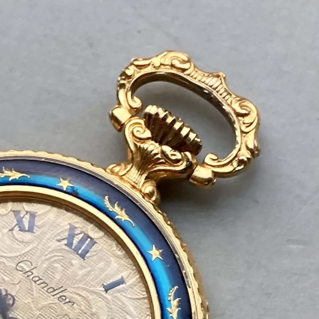 Chandler Pocket Watch Antique Gold 31mm Vintage Floral