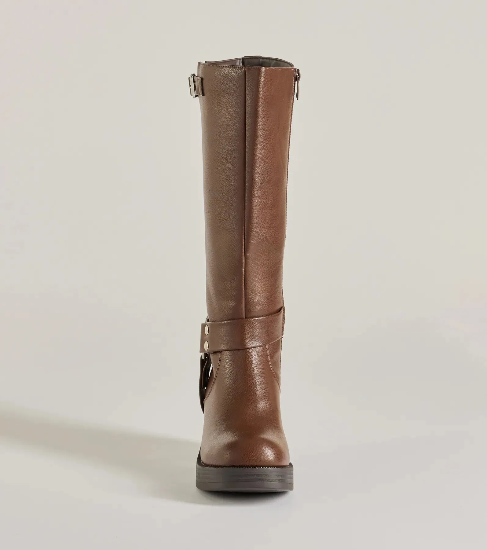 Chic Edge Under-The-Knee Moto Platform Boots