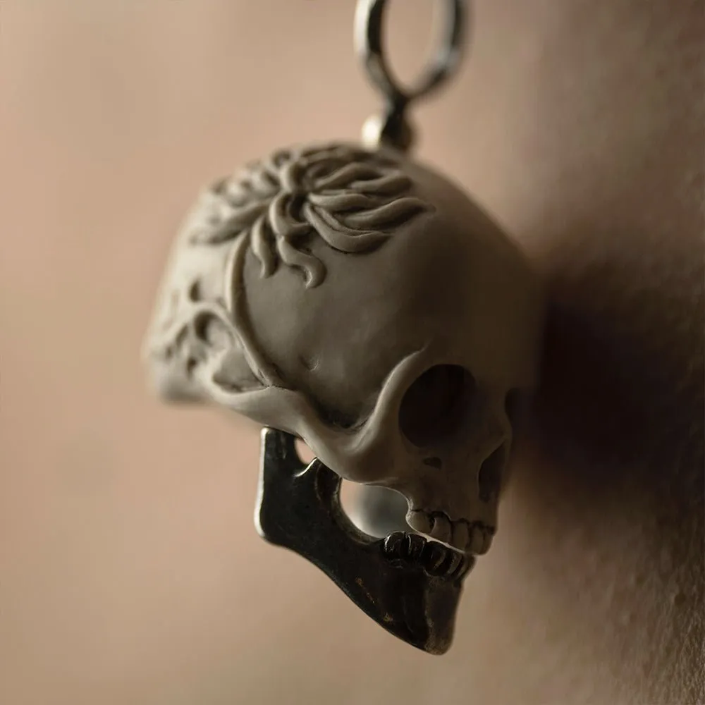 Chrysanthemum Skull pendant