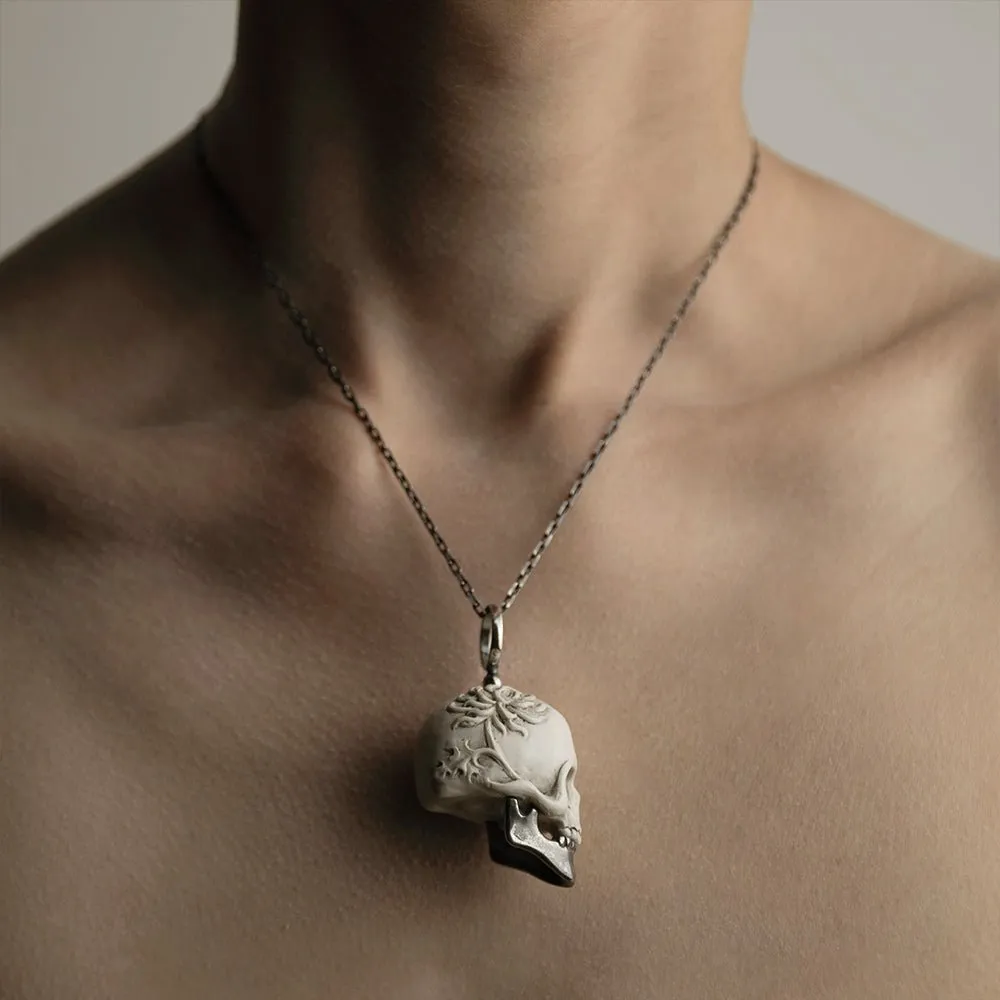 Chrysanthemum Skull pendant