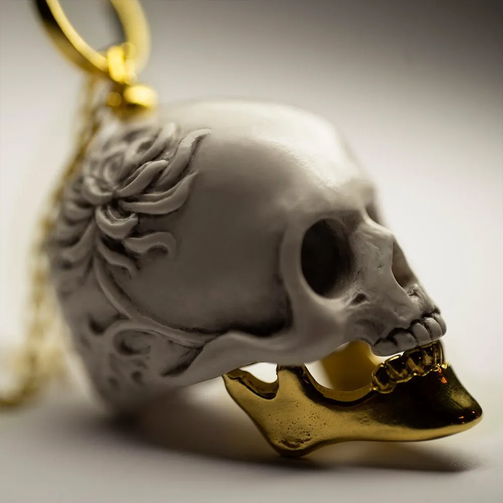 Chrysanthemum Skull pendant