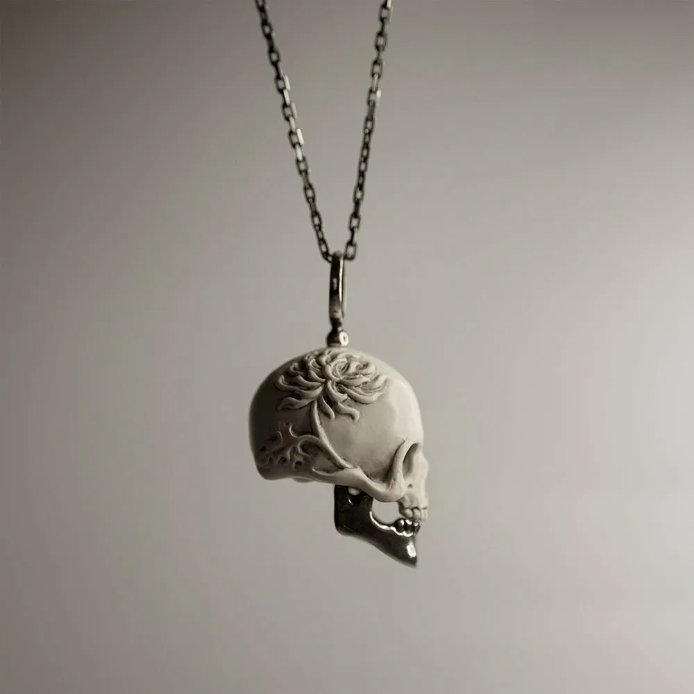 Chrysanthemum Skull pendant