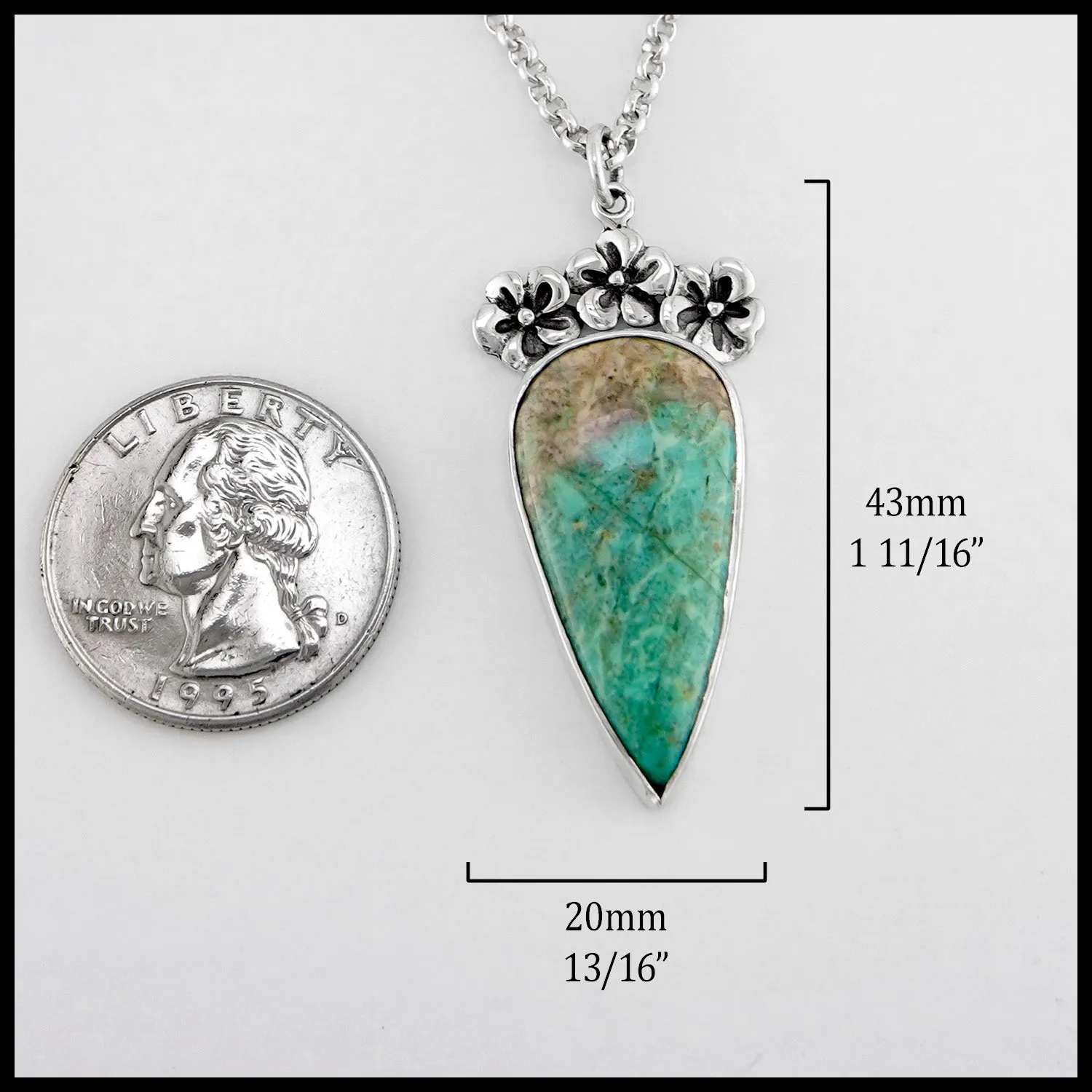 Chrysocolla Flower Pendant