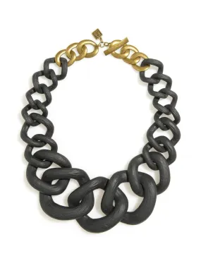 Chunky Links Statement Necklace Black