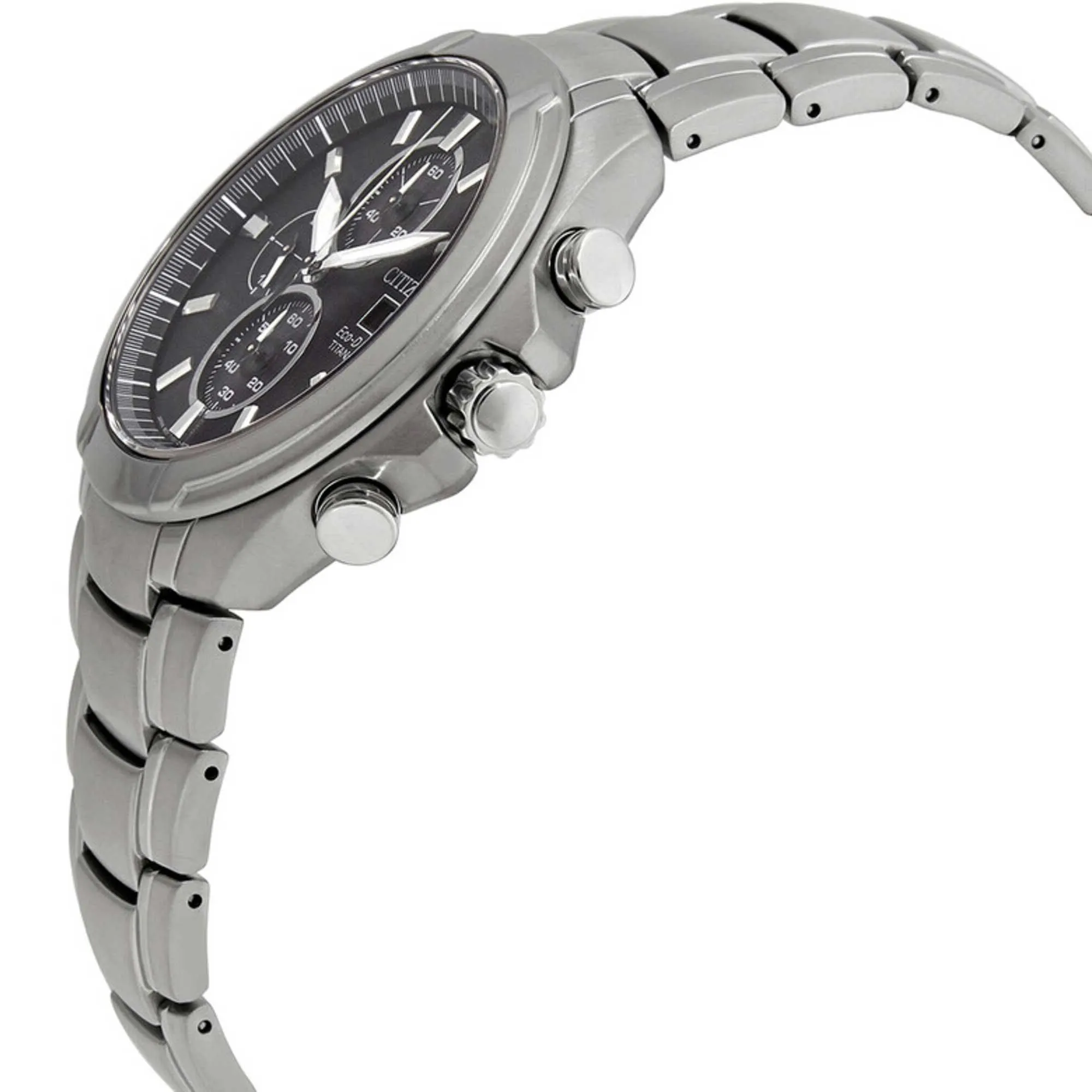 Citizen Men's Watch - Eco Drive Chronograph Black Dial Titanium Bracelet | CA0700-86E