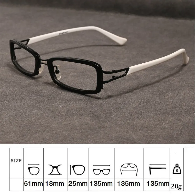 Cubojue Unisex Full Rim Rectangle Tr 90 Titanium Myopic Reading Glasses Sd2110m