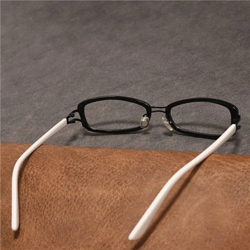 Cubojue Unisex Full Rim Rectangle Tr 90 Titanium Myopic Reading Glasses Sd2110m