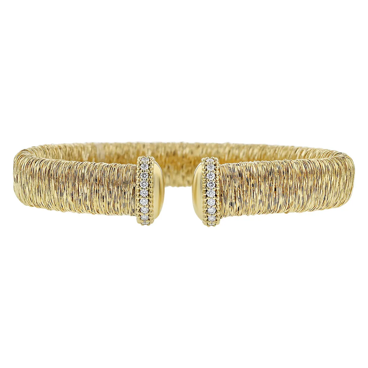 Cuff in Yellow Gold with Diamonds