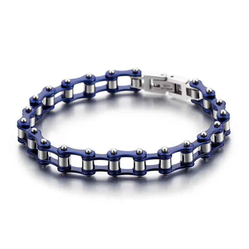 customized stainless steel bicycle chain bracelet for men - trendy titanium jewelry