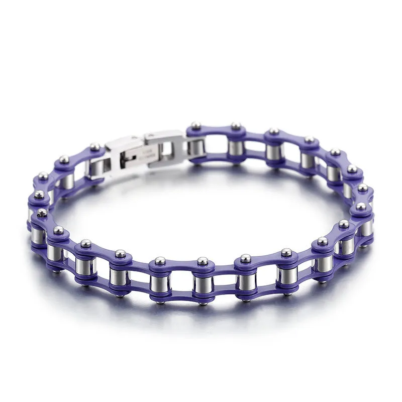 customized stainless steel bicycle chain bracelet for men - trendy titanium jewelry