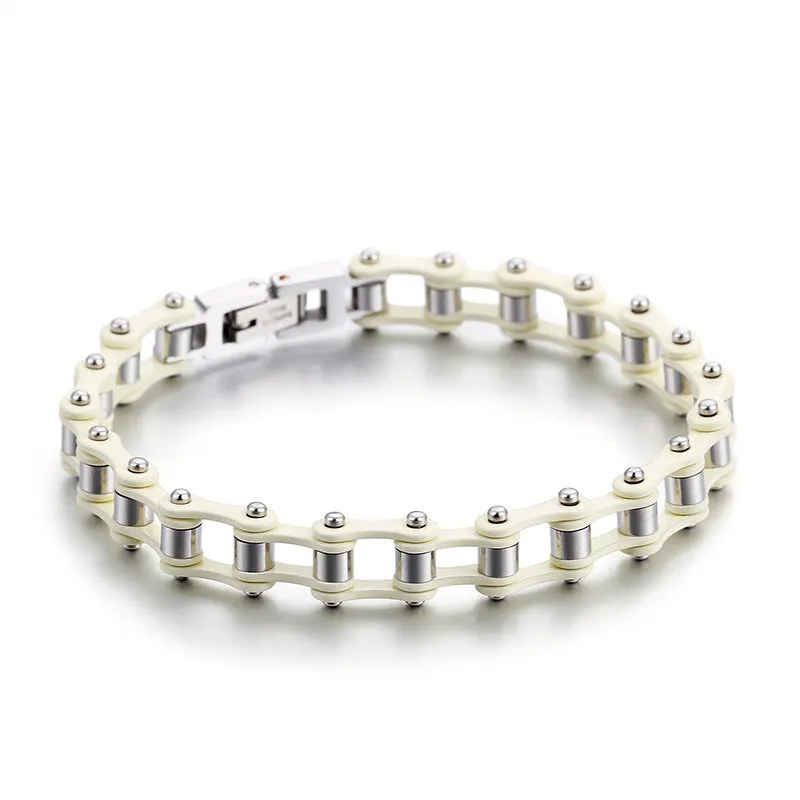 customized stainless steel bicycle chain bracelet for men - trendy titanium jewelry