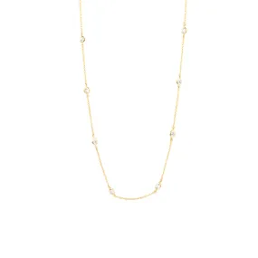 cz bezel set necklace 24"