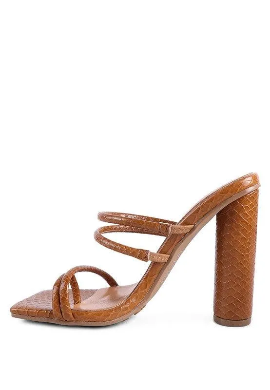 Dandelion High Block Heeled Croc Sandals