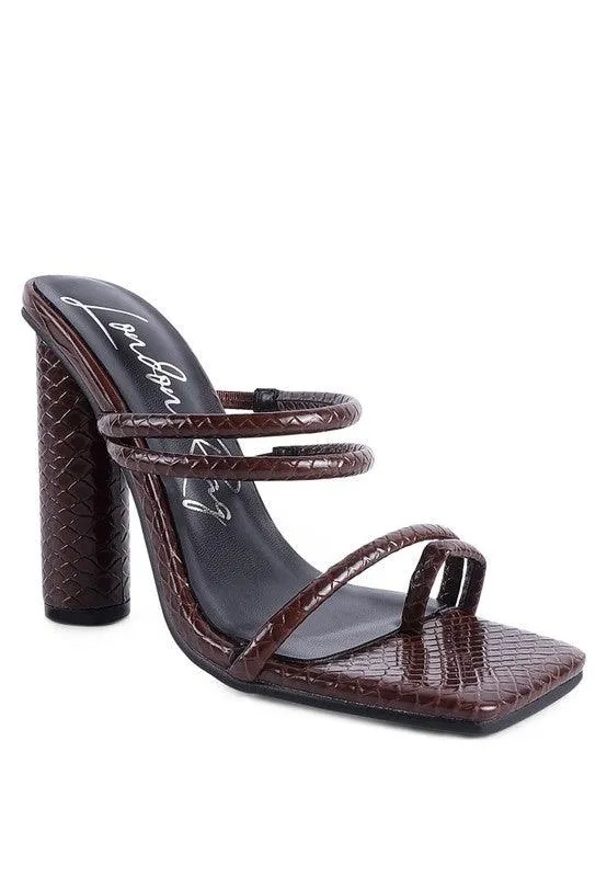 Dandelion High Block Heeled Croc Sandals