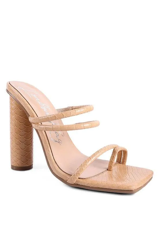 Dandelion High Block Heeled Croc Sandals