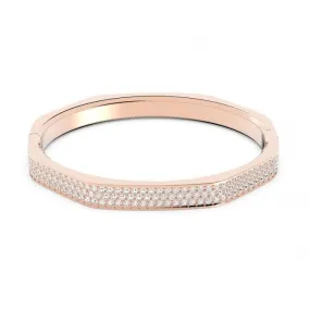 Dextera Rose Gold-Tone Plated White Octagon Bangle