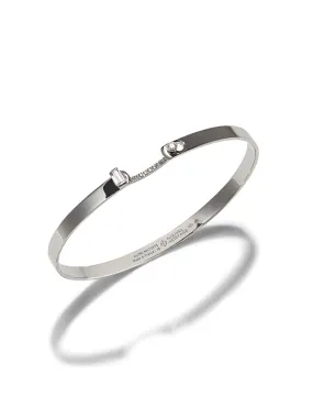 Dinner Date Mood White Gold Bangle Bracelet