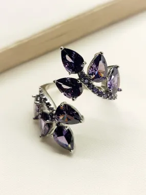 Divi Purple American Diamond Finger Ring