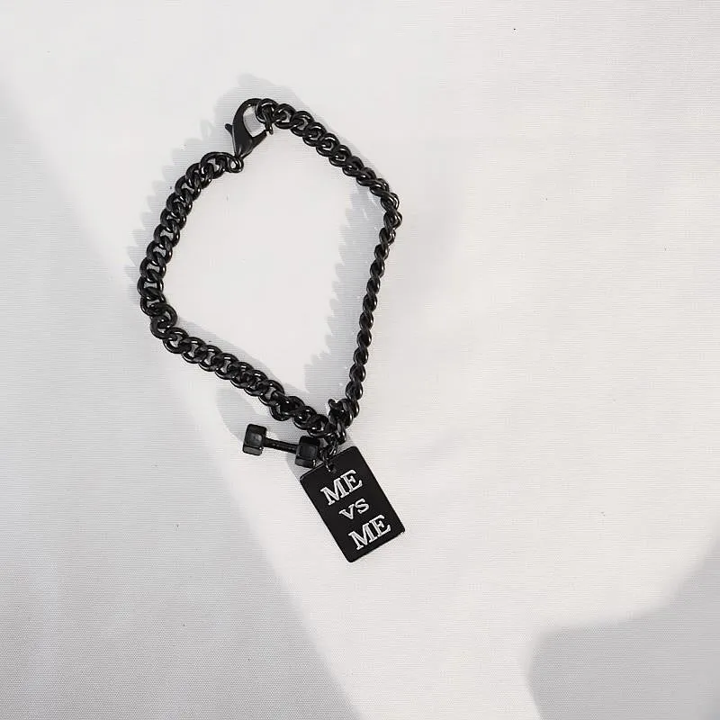 Dumbbell Square Bracelet Bungee Tide Punk Couple