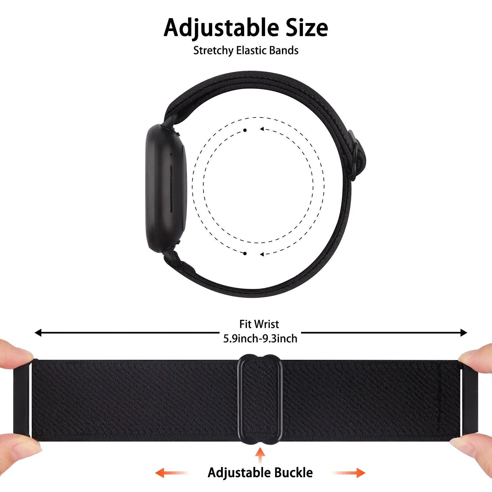 Elastic Woven Loop Strap for Fitbit Versa 3 2 Versa Lite Band Adjustable Nylon Sport Watchband Bracelet for Fitbit Sense Band