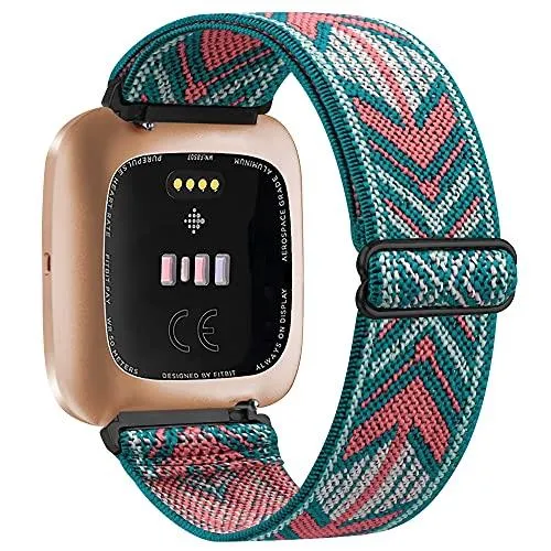 Elastic Woven Loop Strap for Fitbit Versa 3 2 Versa Lite Band Adjustable Nylon Sport Watchband Bracelet for Fitbit Sense Band