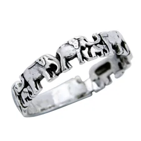 Elephant Band (925) Sterling Silver Ring