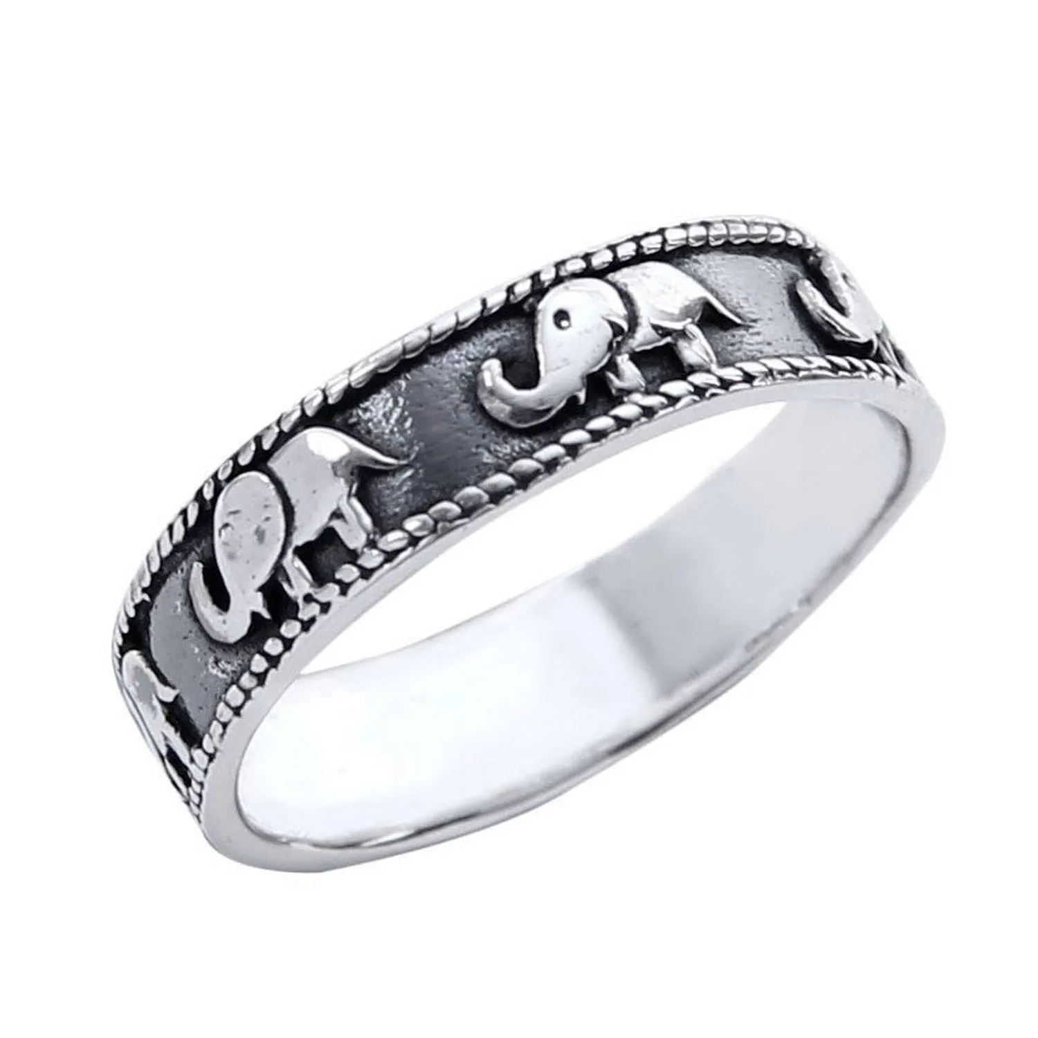 Elephant Band (925) Sterling Silver Ring