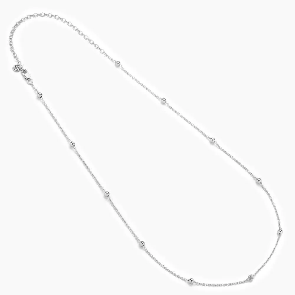 Ella Stein Center Sparkle Choker Chain Necklace in Sterling Silver