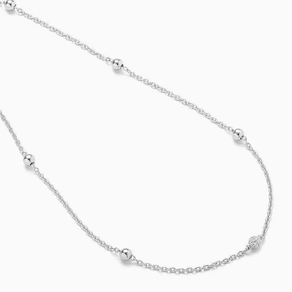 Ella Stein Center Sparkle Choker Chain Necklace in Sterling Silver