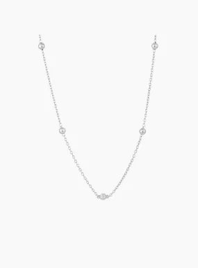 Ella Stein Center Sparkle Choker Chain Necklace in Sterling Silver