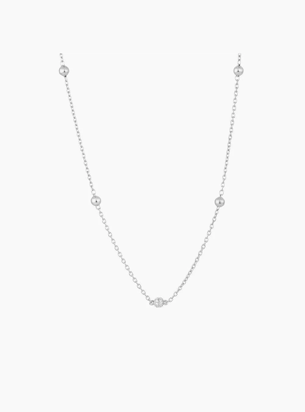 Ella Stein Center Sparkle Choker Chain Necklace in Sterling Silver