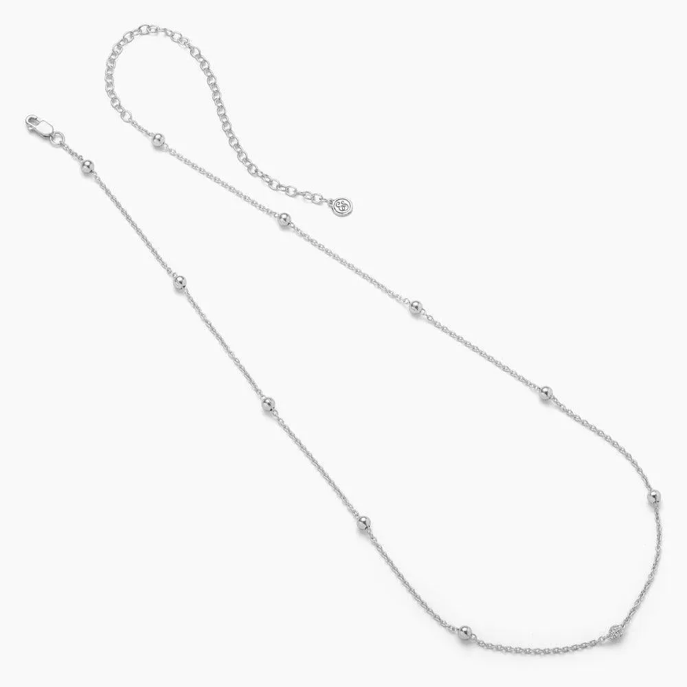 Ella Stein Center Sparkle Choker Chain Necklace in Sterling Silver