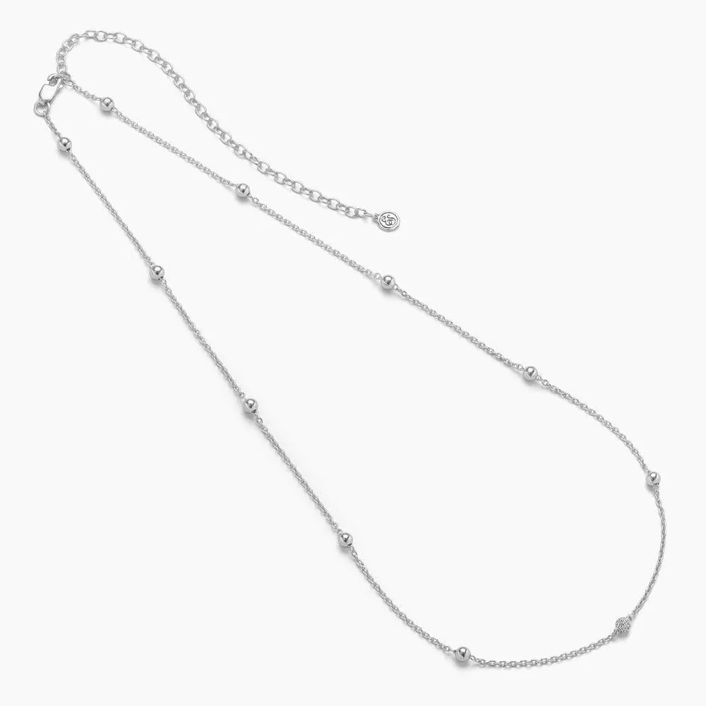 Ella Stein Center Sparkle Choker Chain Necklace in Sterling Silver