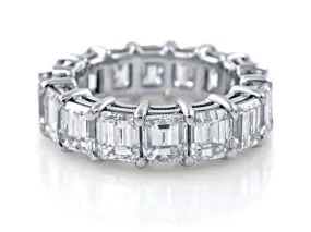 Emerald Cut Diamond Eternity Ring in Platinum 10.08ctw