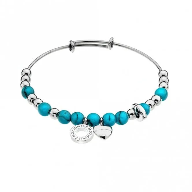 Emozioni Silver Plated Faux Turquoise Bangle EB013