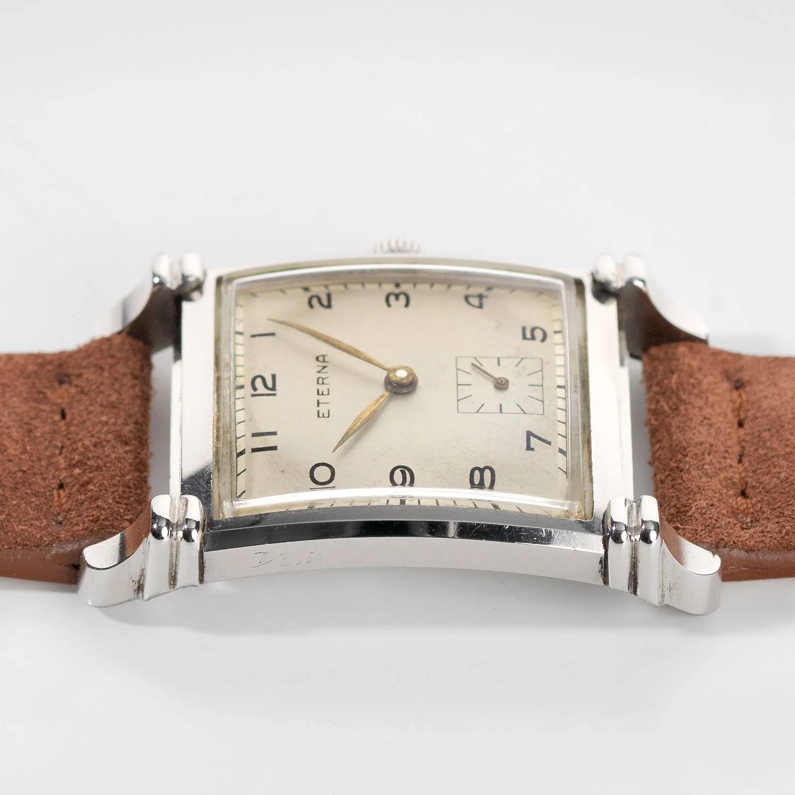 Eterna Square Case Steel Dress Watch 1940s