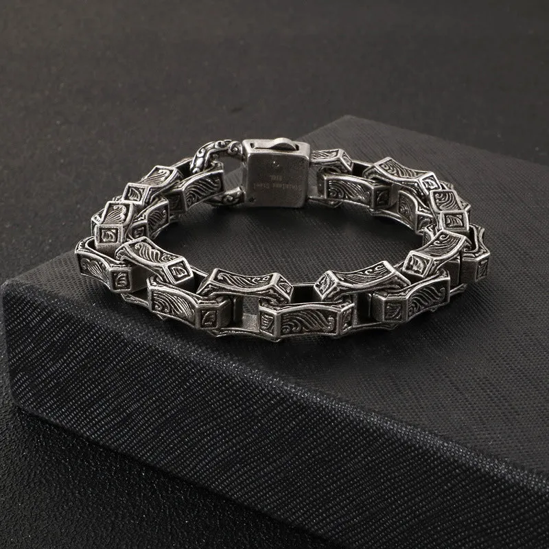 European and American Retro Punk Men's Titanium Steel Bracelet - Wholesale Stainless Steel Jewelry