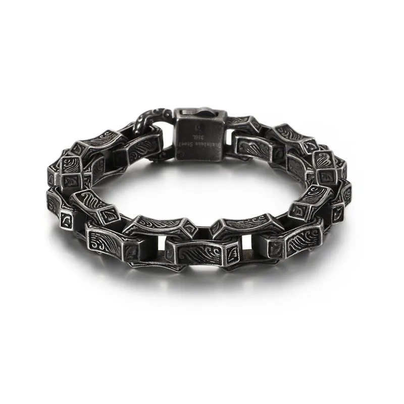 European and American Retro Punk Men's Titanium Steel Bracelet - Wholesale Stainless Steel Jewelry