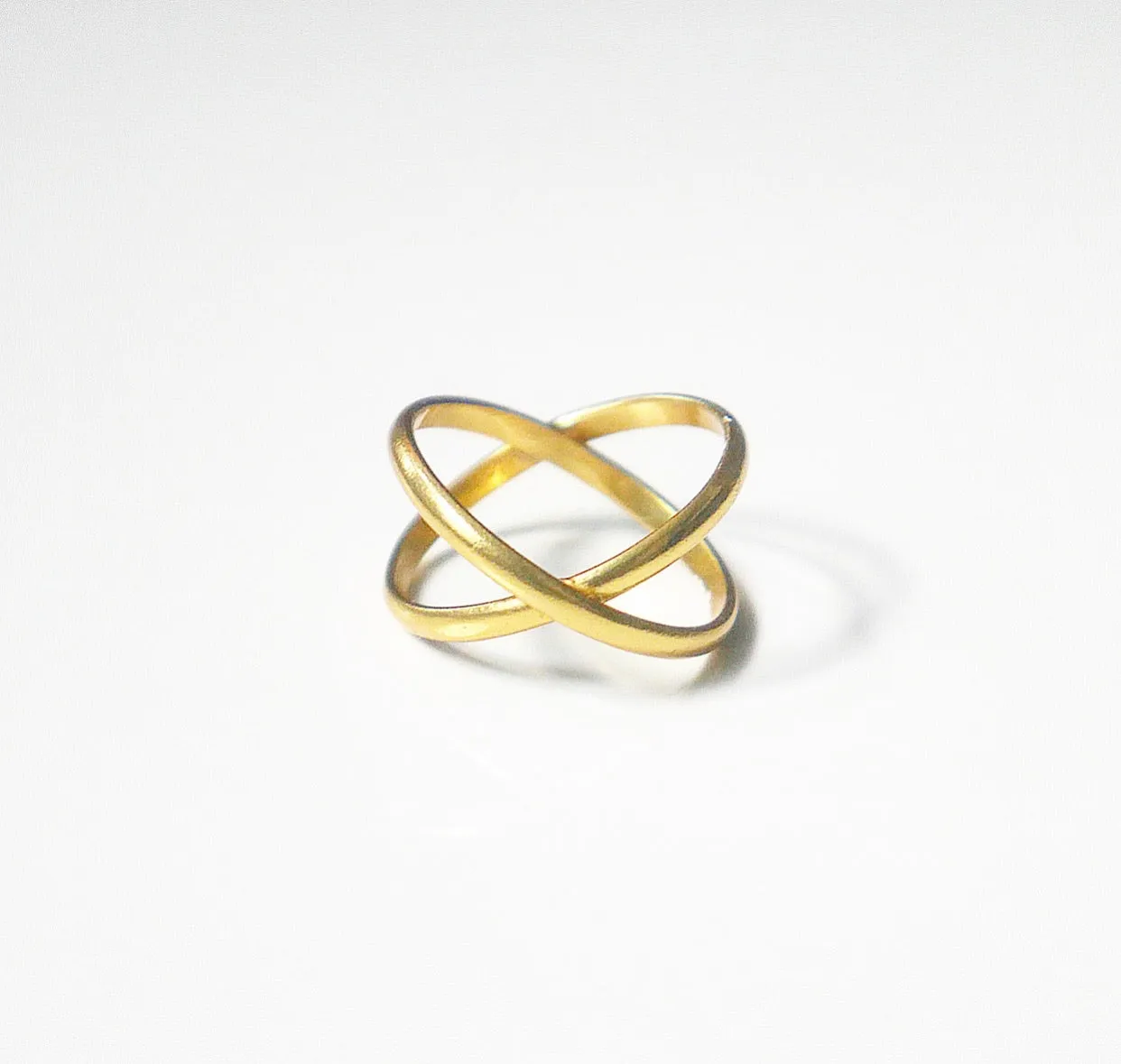 Ex Oh Ring, 18k Gold Plated .925 Sterling Silver X Ring