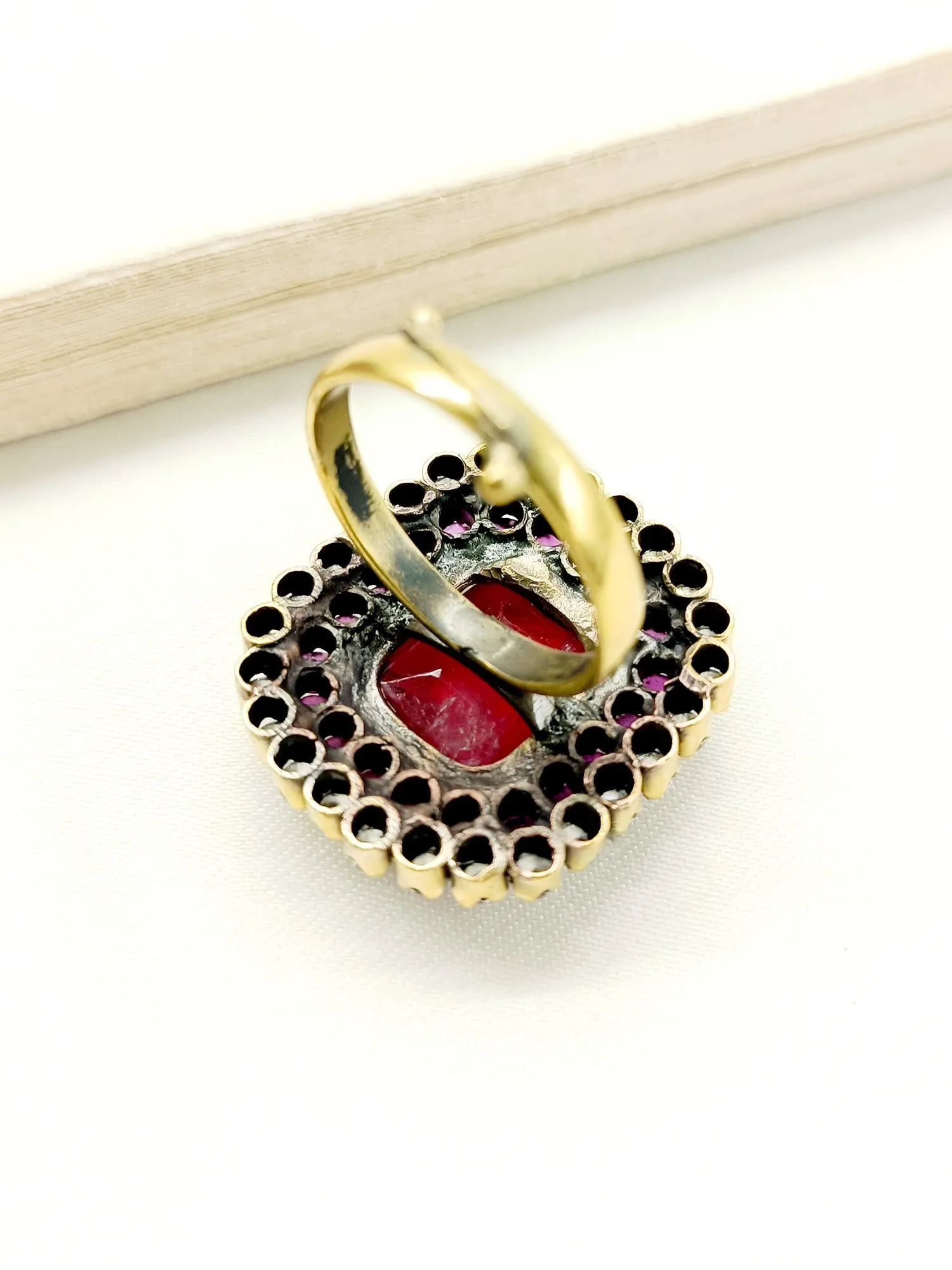 Ezara Ruby Victorian Finger Ring