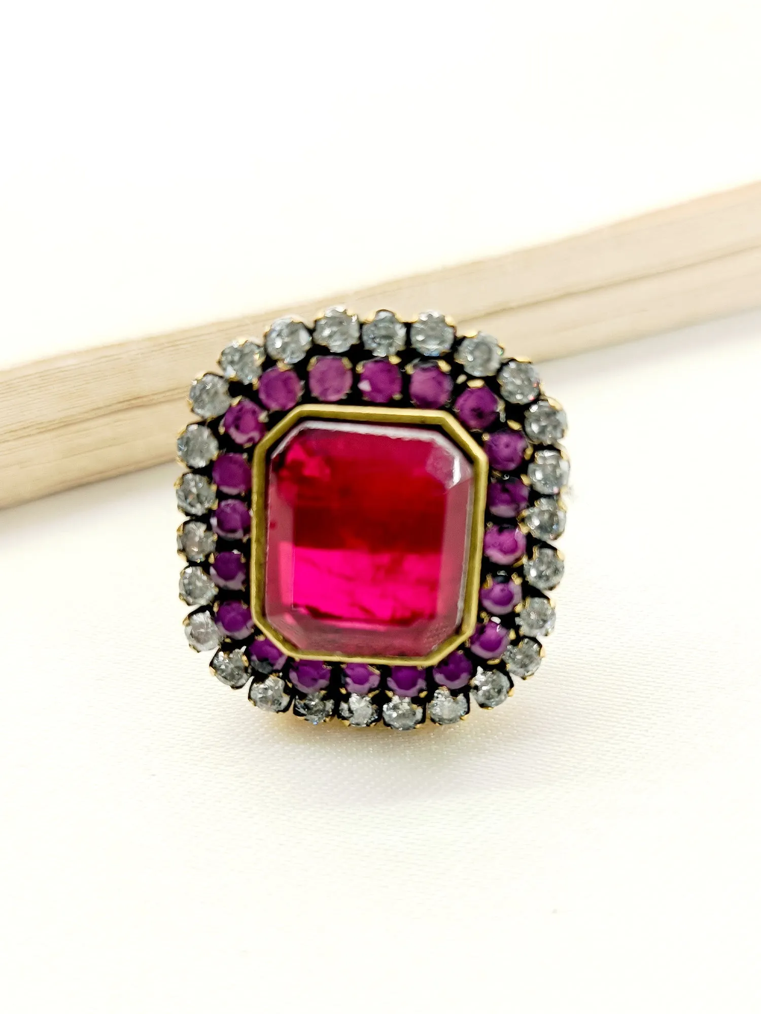 Ezara Ruby Victorian Finger Ring