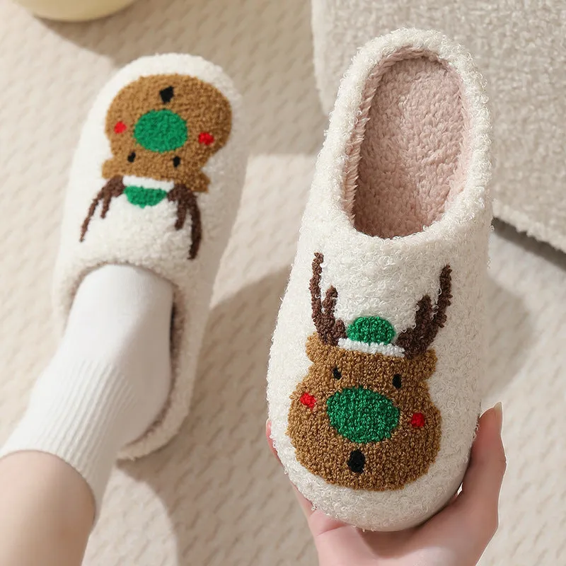 Family Cartoon Plush Slippers For Women