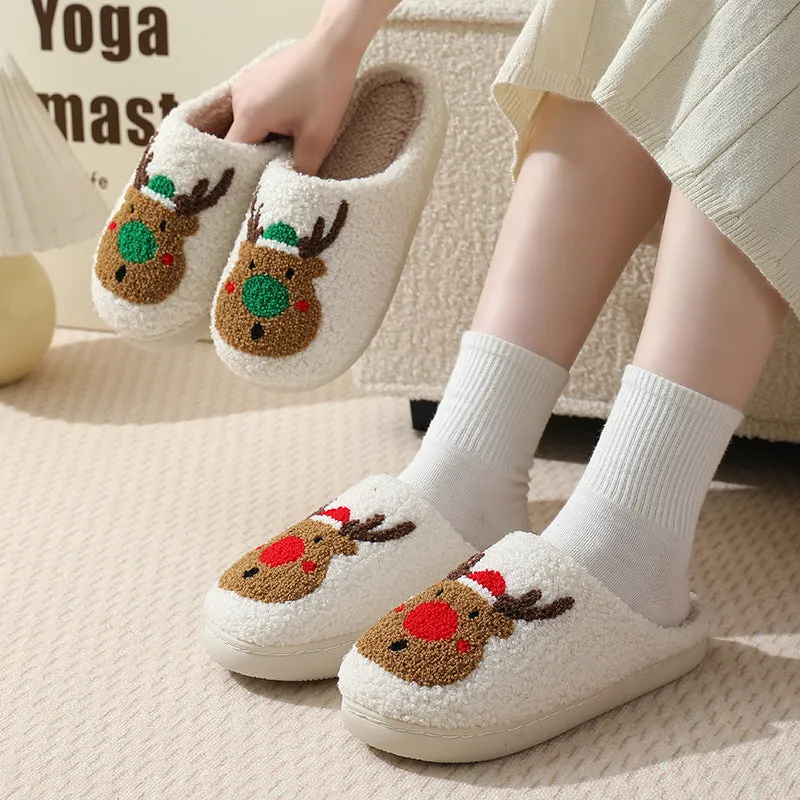 Family Cartoon Plush Slippers For Women