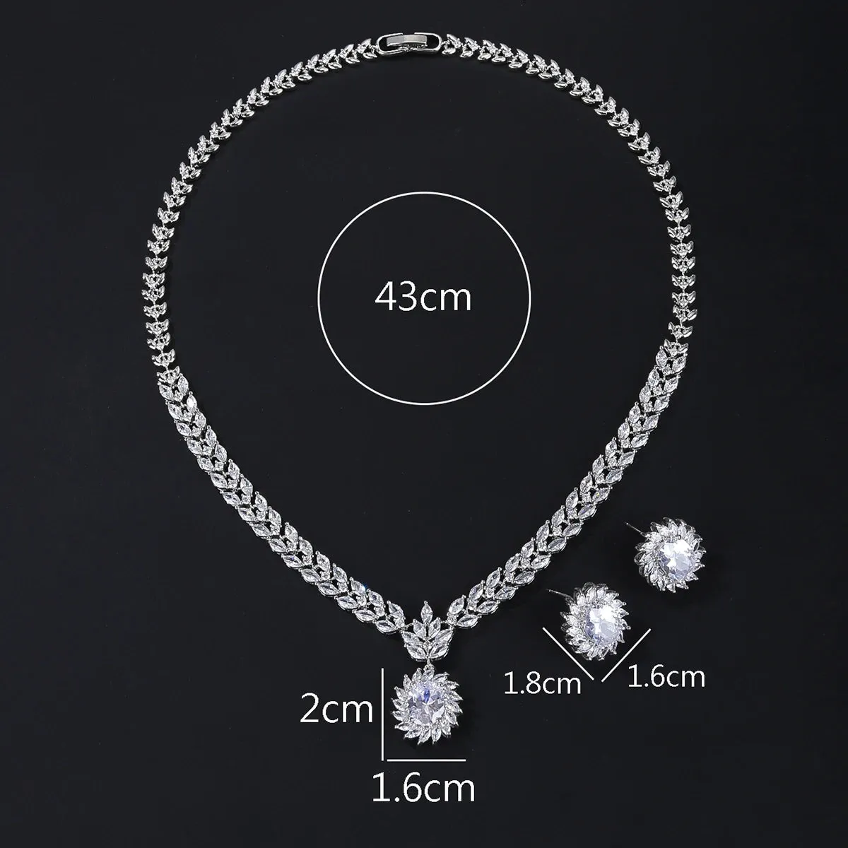 Fashion Elegant CZ Necklace And Earrings Jewelry Set, European Jewelry Bridal Wedding Party, Dress Accessories CN10416