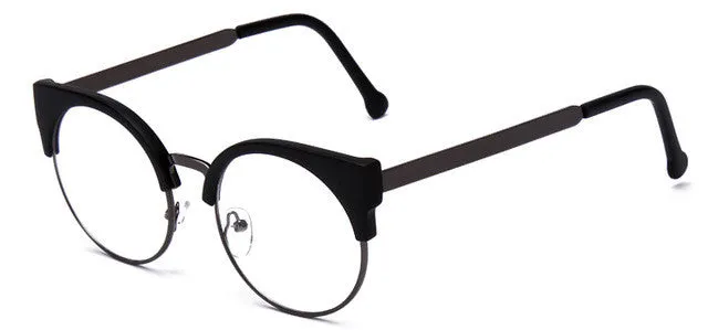 Fashion Women Brand Designer Cat's Eye Glasses Half  Frame Cat Eye Glasses Women Eyeglasses Frames High quality Grau F15010