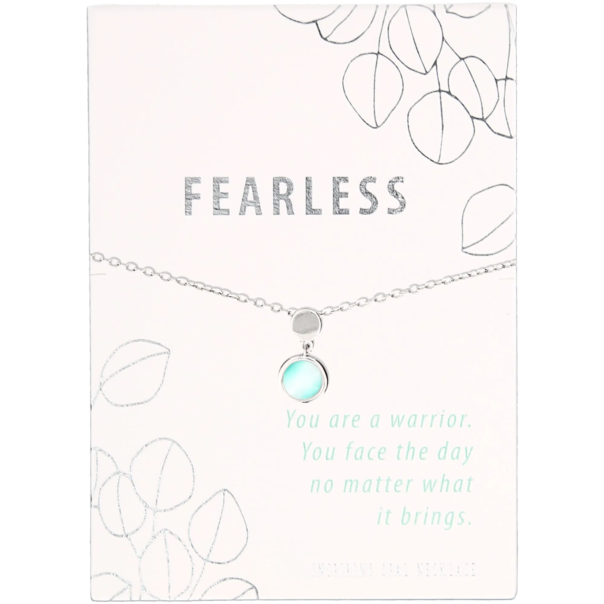 Fearless Forget-Me-Not Opal 16.5"-18.5" Rhodium Plated Inspirational Necklace