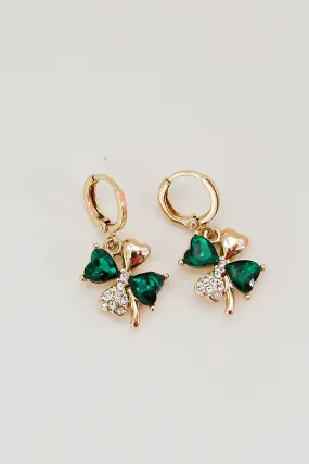 FINAL SALE - Clara Gold Four Leaf Clover Drop Earrings